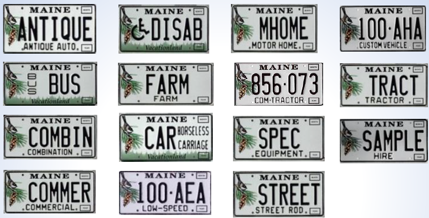 15 Maine license plates